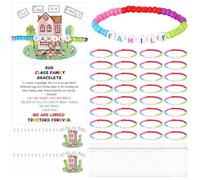Cunno Lot de 32 bracelets d'amitié pour étudiants de fin d'année - Cadeaux de professeur en vrac, bracelets d'amitié de fin d'année, cadeaux et notre st une carte de vœux familiale avec sac