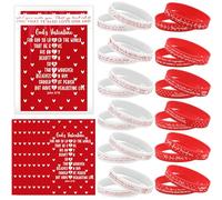 Cunno Lot de 36 bracelets religieux en silicone avec cartes, John 3 : 16 bracelets en caoutchouc avec versets de la Bible, Jésus aime la carte de Saint-Valentin, cadeau de fête pour femme
