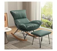 CUNTO Chaise à bascule moderne tapissée pour chambre d'enfant avec ottomane, chaises de lecture confortables pour salon, chambre, bureau (couleur : vert)