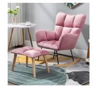 CUNTO Chaise à bascule pour chambre d'enfant, chaise à bascule moderne, chaise à bascule avec ottoman, chaise d'accent rembourrée confortable avec dossier haut et accoudoirs, chaise de salon