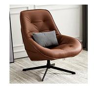 CUNTO Chaise d'accent de salon moderne du milieu du siècle avec pieds pivotants en métal, chaise de salon en cuir PU, salon salle d'attente rembourrée pour support en métal (Color : Brown)