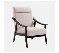 CUNTO Chaise de loisirs pour chambre, fauteuils pour salon, chaise décorative rétro du milieu du siècle avec cadre en bois de caoutchouc, confortable canapé tapissé avec coussin en tissu pour salle