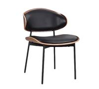 CUNTO Chaise de maquillage pour coiffeuse, chaises de salle à manger, chaises de cuisine modernes du milieu du siècle avec revêtement en cuir synthétique et pieds en acier pour salon, salle à manger