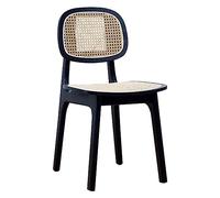 CUNTO Chaise de Salle à Manger avec Bois Chaise Empilable en Rotin Pieds en Bois pour Salle à Manger Salon Chambre Cuisine et Salon du Milieu du siècle (Color : Black)