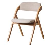 CUNTO Chaise pliante en bois massif pour usage domestique avec dossier chaise de salle à manger pliante adaptée au bureau, restaurant, réunion, réception (Color : Kaki)