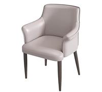 CUNTO Chaises de Salle à Manger Moderne 1pcs, PU Rembourré Luxe Fauteuil Latéral Rembourré, Chaise de Maquillage élégante pour Chambre/Salle de Beauté (Color : White Grey)