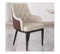 CUNTO Chaises de salle à manger modernes avec accoudoirs et pieds en métal - Chaise d'appoint élégante avec dossier Capitoné pour chambre/salon