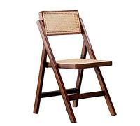 CUNTO Chaises pliantes modernes en bois massif tissé de vigne et structure en bois massif pour salle à manger, salon, salle de réunion (Couleur : marron)