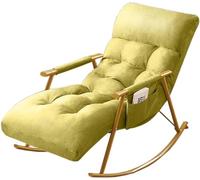 CUNTO Ensemble fauteuil à bascule et repose-pieds pour loisirs, chaise inclinable de grande taille pour patio, chaise rembourrée sans gravité, confortable à bascule tapissée, dossier et repose-pieds