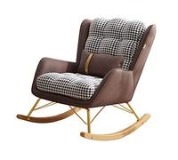 CUNTO Fauteuil à bascule tapissé pour chambre d'enfant, chaise décorative en tissu confortable, chaise à bascule avec base en bois, chaise relaxante pour balcon, fauteuil inclinable intérieur avec