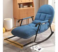 CUNTO Fauteuil à bascule tapissé pour chambre d'enfant, fauteuil inclinable moderne, fauteuil tapissé avec dossier réglable, fauteuil de balcon avec accoudoirs, amovible et lavable, chaise paresseuse