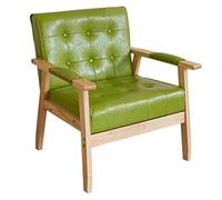 CUNTO Fauteuil, pour salon, salle à manger moderne, chaise d'appoint rembourrée en cuir avec accoudoirs et bouton à l'arrière, chaise de lecture pour chambre à coucher, salle de réception