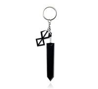 CuNto Game Berserk Guts Porte-clés Épée Légende Guerrier Noir Alliage de zinc Pendentif Porte-clés Armes Porte-clés Voiture Hommes Anime Accessoires, Noir , L
