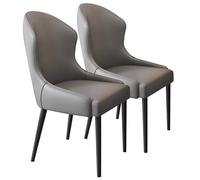 CUNTO Lot de 2 Chaises de Salle à Manger Chaises de Cuisine Moderne Similicuir Chaise de Maquillage d'intérieur sans Bras avec Siège épaissi, Pieds en Métal pour le Salon à la Maison (Color : Dark