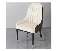 CUNTO Mid-Century Chaises de Salle à Manger Rembourrées Moderne Chaise de Cuisine Salle à Manger Fauteuil Accent en Cuir Synthétique Chaises Accent Chaises en Métal Fauteuil Salon Chambre (Color