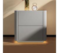 CUNTO Table de chevet moderne avec capteur de lumière LED, tables d'appoint, armoire pour chambre, tiroirs de rangement, table d'appoint pour salon