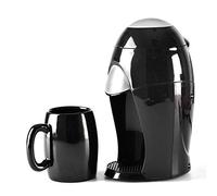 CUNTO Temkin Cafetière automatique à grains à tasse, maison, bureau, commercial, peut contenir 5 tasses (Noir)