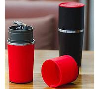 CUNTO TEmkin Machine à café manuelle, machine à expresso portable avec pression manuelle pour cafetière à presser, rouge (noir)