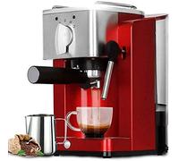 CUNTO TEmkin Machine à expresso semi-automatique, 15 barres, pompe à expresso, réservoir d'eau de 1,2 l, cafetière de bureau, deux options de couleur, rouge (noir) (rouge)