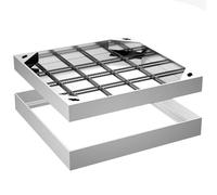 CuNtoHHH Couvercle et Cadre de Regard en Acier Inoxydable 304, Couvercle de Fosse septique Rond encastré, Design Invisible pour allée de Jardin, pelouse, Hauteur 50 mm, diamètre 400 mm, Durable et él