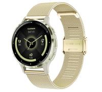 CUNUJIX Bracelet de rechange pour Garmin Venu 3S/Venu 2S/Vivoactive 4S/Vivomove 3S, maille métallique 18 mm en acier inoxydable, pour Forerunner 255S/265S