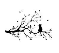 CUNYA Autocollants muraux amovibles en vinyle pour décoration de chambre d'enfant, Motif branches d'arbre, Noir, 55,9 x 35,6 cm