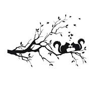 CUNYA Autocollants muraux amovibles en vinyle pour décoration de chambre d'enfant, Motif branches d'arbre, Noir, 55,9 x 35,6 cm