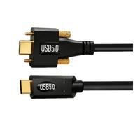 CUNZJIA Câble de données 1 m, connexion USB 5.0 à visser pour un acheminement d'équipement serré, extérieur noir, extrémités dorées
