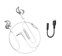 CUNZJIA Écouteurs de jeu filaires avec micro, écouteurs intra-auriculaires, ajustement crochet, contrôle en ligne, voix, utilisation en voyage sur le campus