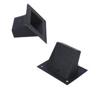 CUNZJIA Lot de 2 poignées de placard encastrées, poignée carrée, plaque frontale moulée noire avec disposition à quatre trous, pour Ca