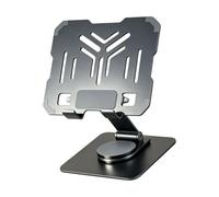 CUNZJIA Support de tablette réglable pliable en métal avec charnière de levage et base rotative en silicone pour bureau, dessin, voyage