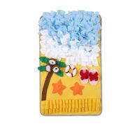 CUNZJIA Tapis de travail avec nez pour chien, tapis d'alimentation en polaire sur le thème de la plage avec poches de recherche superposées pour l'intérieur