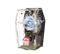 CUNZJIA Terrarium en acrylique pour reptiles avec maison champignon et trou d'alimentation Ouverture frontale Habitat transparent pour lézards et tortues