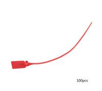 CUOFYUNL 100 pièces en plastique jetables attaches zippées autobloquantes cravate valise chaussures sac étiquette étiquette (Rouge)