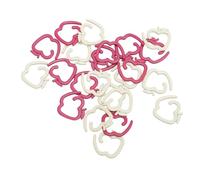 CUOFYUNL 24 pièces marqueurs de point en métal Crochet verrouillage anneaux à tricoter accessoires de projet artisanal (En forme de fruit blanc rouge)