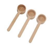 CUOFYUNL 3 pièces cuillère à mesurer en bois mesure précise cuillère à café en grains de bois non peint pour masque bricolage thé