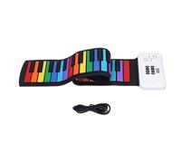 CUOFYUNL 49 touches Roll Up Piano épaissi Silicone étanche 500 mAh coloré pliable électronique Piano musique pour les enfants