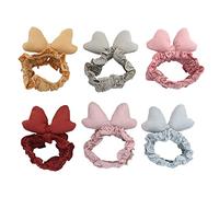 CUOFYUNL 6 pièces bandeaux pour femmes nœuds de couleur tissu Art dentelle Turban extensible pour laver le maquillage du visage