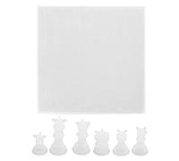 CUOFYUNL 7 pièces moules d'échecs flexibles réutilisables faciles à démouler bricolage moule en résine de silicone pour la fabrication d'un jeu d'échecs