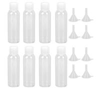 CUOFYUNL 8 pièces Bouteille de Voyage cosmétique Transparent Vide en Plastique Mini récipients cosmétiques avec 8 entonnoirs pour Lotion de Parfum 100 ML