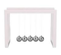 CUOFYUNL Balance Pendule Ball Support Acrylique Fer Corps Éducatif Soulagement du Stress Balle Balançoire pour Bureau (Blanche)