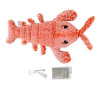 CUOFYUNL Crevette électrique remuant Le Homard en Forme de Simulation, Jouet interactif Rechargeable par USB pour Animaux de Compagnie