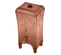 CUOFYUNL Distributeur de cotons en plastique ABS robuste et durable - Transparent - Résistant à la poussière - Porte-coton rond facile d'accès pour le maquillage, Café transparent, Décontracté