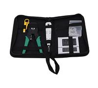 CUOFYUNL Kit d'outils réseau professionnel 5 en 1 ensemble de sertisseuses de câbles Ethernet portables pour Cat5 Cat5e Cat6 avec testeur