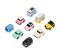CUOFYUNL Lot de 9 véhicules à Tirer en Forme de Bus et de Voitures en Alliage de Couleur vive - Jouets de Voiture en métal Amusants sans Fin pour Les Tout-Petits