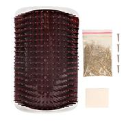 CUOFYUNL Peigne de Massage en Plastique pour Chat Auto-toiletteur Brosse Douce de beauté Grattoir sur Le Coin du Mur (Brun)