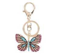 CUOFYUNL Porte-clés Papillon en Alliage de Zinc Strass Pendentif Mode étincelant pour Sac à Dos Portefeuille (Bleu clair)