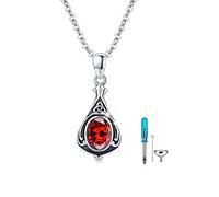 CUOKA MIRACLE Collier urne en pierre de lune pour cendres - En argent sterling 925 - Mémorial celtique irlandais - Pendentif urne - Collier crémation - Bijou pour femme - Unisexe, Argent sterling