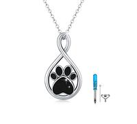 CUOKA MIRACLE Colliers urne funéraire pour cendres en argent sterling 925 celtique/goutte/cristal/croix/patte mémorial urne chaîne crémation souvenir cendres bijoux pour femme unisexe, medium