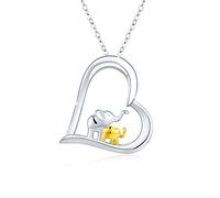 CUOKA MIRACLE Éléphant Bijoux En Argent Sterling 925 Chanceux Éléphant Chanceux Pendentif Bijoux Cadeau Cadeau pour Maman Femmes Femme Filles, Chaîne Réglable (A-Argent)